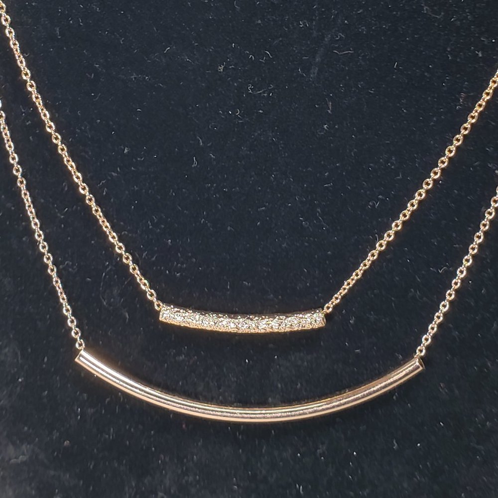 THE LIMITED, Polished Rose Gold tone Layered Necklace - Picture 4 of 7